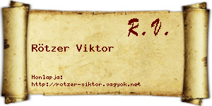 Rötzer Viktor névjegykártya